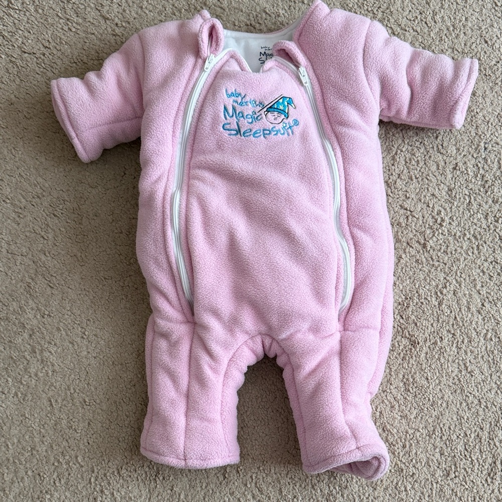 Baby Merlin Magic Sleepsuit - Pink - small